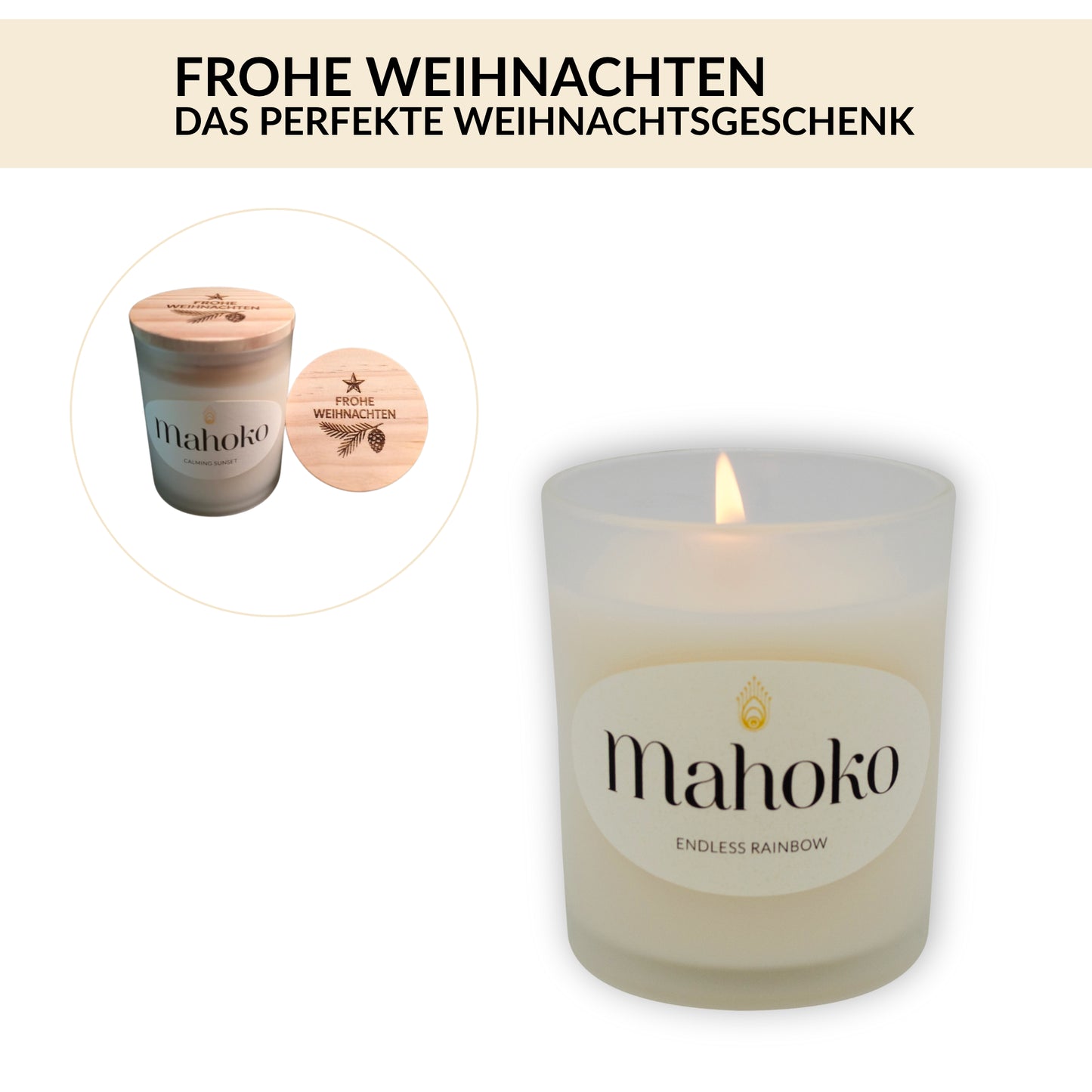 Duftkerze Frohe Weihnachten